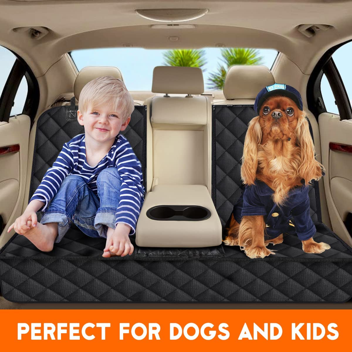 Rear Dog Car Seat Cover – Waterproof & Non-Slip (Black)