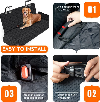 Rear Dog Car Seat Cover – Waterproof & Non-Slip (Black)