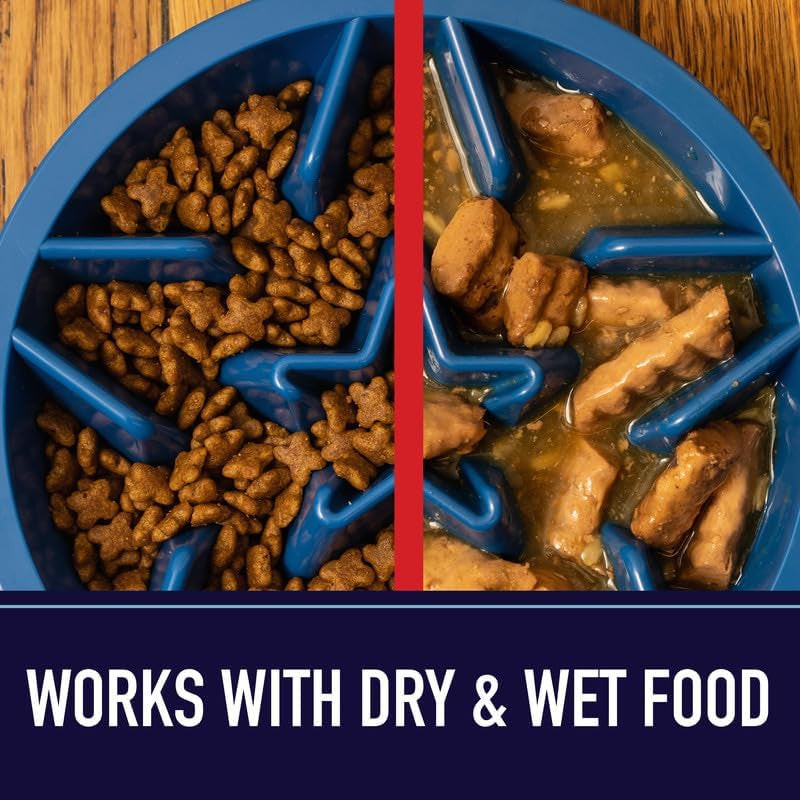 Slow Feeder Dog Bowls (2 Cup) Puzzle Dog Food Bowl - Fits into Elevated Pet Feeders - Slow Eating For Any Dog