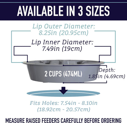 Slow Feeder Dog Bowls (2 Cup) Puzzle Dog Food Bowl - Fits into Elevated Pet Feeders - Slow Eating For Any Dog