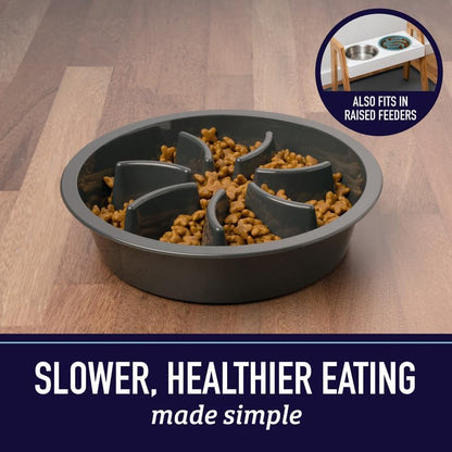 Slow Feeder Dog Bowls (2 Cup) Puzzle Dog Food Bowl - Fits into Elevated Pet Feeders - Slow Eating For Any Dog